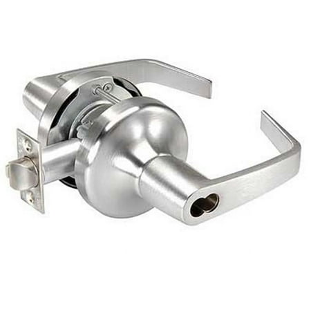 Yale B-AU4707LN626 Commercial Office Entry Augusta Lever Grade 1 Cylindrical Lock with Small Format Interchangeable Core Prep, Satin Chrome