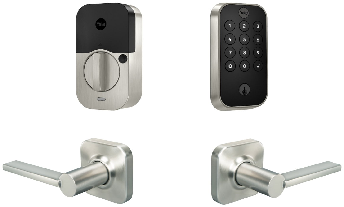 Yale Assure Lock 2 Keypad with Bluetooth and Valdosta Lever in Satin Nickel