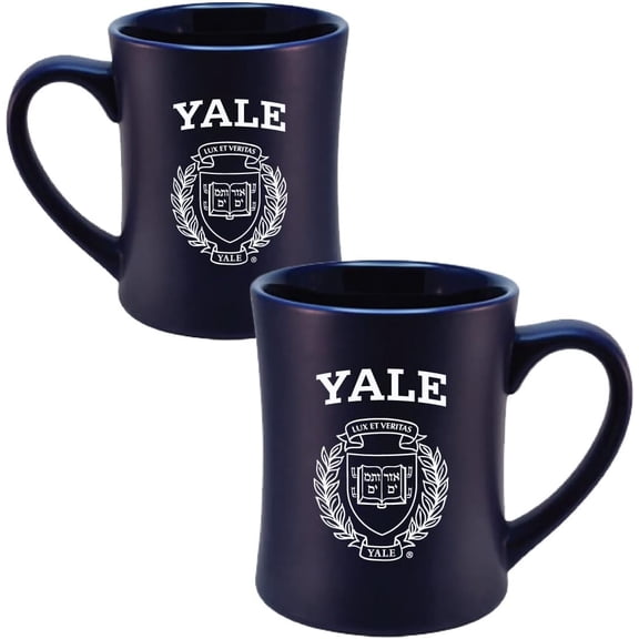 Yale Bulldogs Ceramic 16oz Sculpted Mug  Official Team Logo Coffee Cup  Handwash Recommended  Individually Boxed