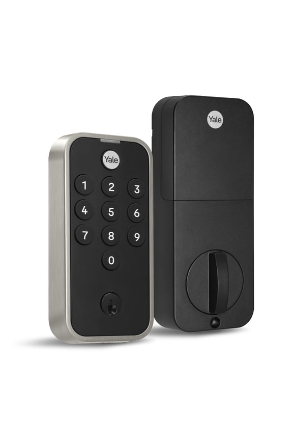 Code Keypad Deadbolt, Key-Free Entry, Satin Nickel Finish, Model YED210-NR-619