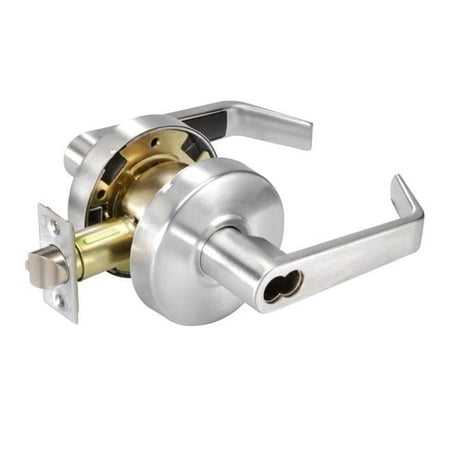 Yale Commercial Storeroom Augusta Lever Grade 2 Cylindrical Lock with Small Format Interchangeable Core Prep, Satin Chrome