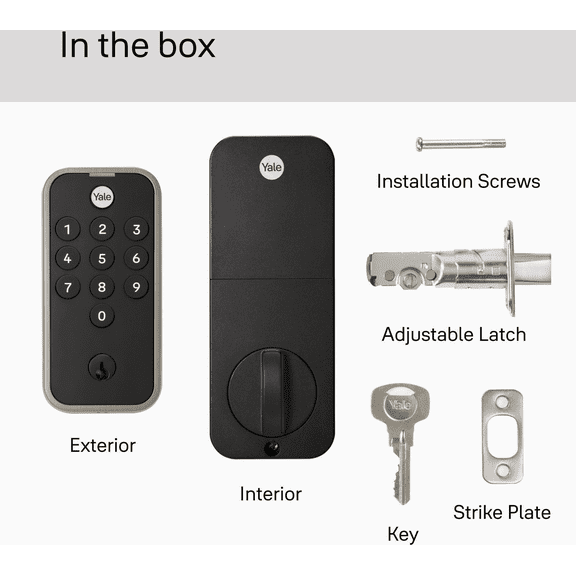 Yale Electronic Deadbolt Lock2 - Single Pack Construction & DIY Use, Standard Hardware Spec