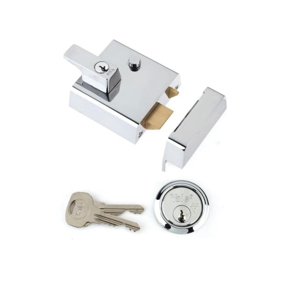 Yale Locks - P1 Double Security Nightlatch 60mm Backset Chrome Finish Visi