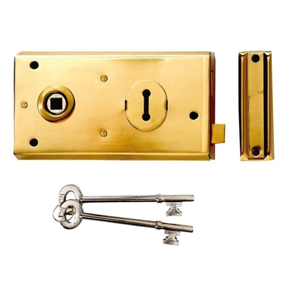 Yale Locks - P401 Rim Lock Polished Brass Finish 138 x 76mm Visi