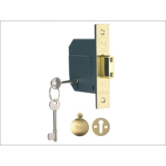 Yale Locks - PM562 Hi-Security BS 5 Lever Mortice Deadlock 81mm 3in Polished Brass