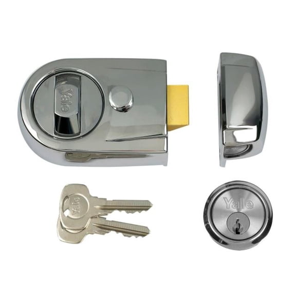 Yale Locks - Y3 Nightlatch Modern 60mm Backset Polished Chrome Finish Visi