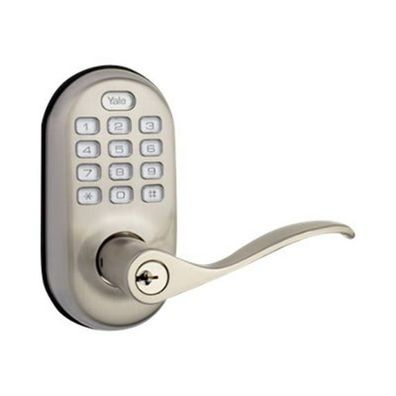 Yale Real Living Keyless Entry Locks - Door lock - key, combination, electronic - 1 pins - keypad - ZigBee - satin nickel