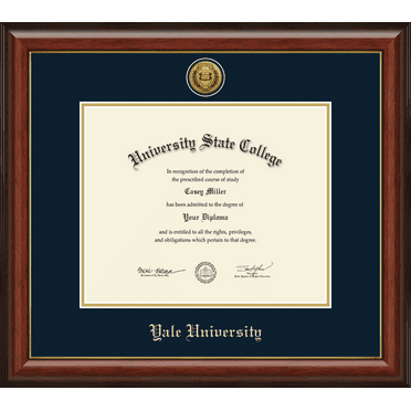 Yale University Diploma Frame, Document Size 12.625" x 10.313"