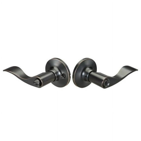 Yale YR23KWADA10BPLH Left Hand Edge Privacy Push Button Lock with Keowee Lever, Oil Rubbed Bronze Permanent