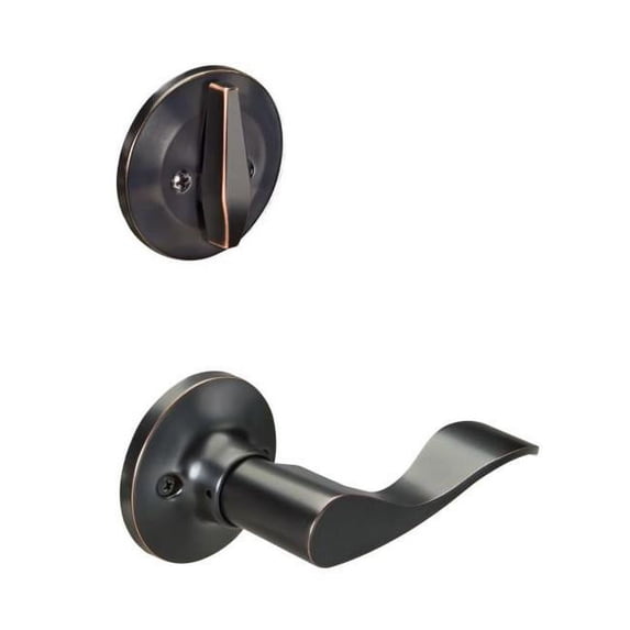 Yale YR720KW10BPLH Residential Left Hand Edge Active Interior Handleset Trim with Keowee Lever, Oil Rubbed Bronze Permanent