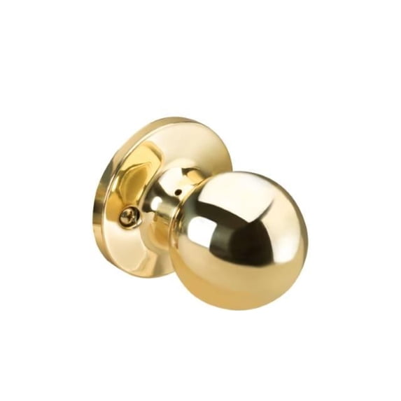 Yale YR80AT605 Residential Edge Half Dummy Lock with Athens Knob, Bright Brass