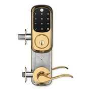 Yale YRC226-ZW2-NW-4-605-RH Z-Wave Plus Assure Interconnected Lockset with Touchscreen Deadbolt, Norwood Lever, 4\", Right-Handed, Polished Brass