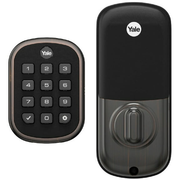Yale YRD136-ZW2-0BP Pushbutton Deadbolt Z-Wave Lock-Oil Rubbed Bronze