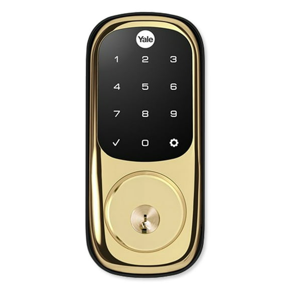 Open Box Yale YRD226-ZW2-605 Z-Wave Plus Touchscreen Deadbolt Assure Lock, Bright Brass