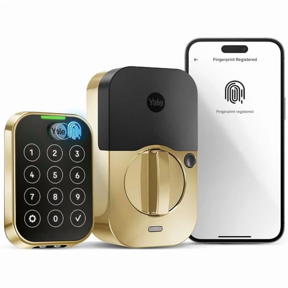 Yale YRD450FBLEP05 Assure Lock 2 Key Free Touchscreen with Bluetooth Biometric Deadbolt - Brass Finish