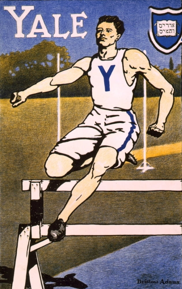 Yale hurdler Canvas Art - Bristow Adams (18 x 24)