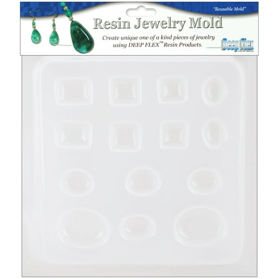 Yaley 08-0407 Resin Jewelry Reusable Plastic Mold 6-1- 2 in.X7 in.-Jewels 14 Assorted Shapes