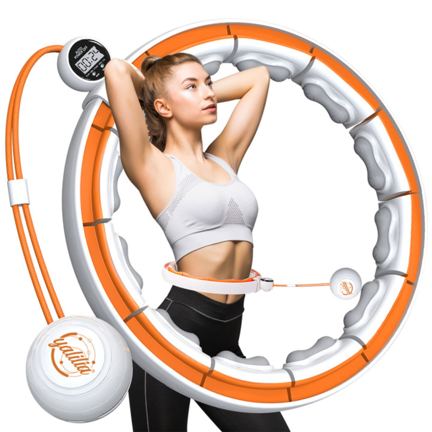 Stomach Weight Weighted Abs w/counter Fitness Exercises) Hula Burn Gear Workout, & (Smart Loss Hula - Hoops, Fat Hoop