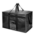 thumbnail image 1 of Yalilong Extra Large Heavy Duty Insulated Cooler Bag with Zipper Closure, Reusable Grocery Shopping Bag Keep Food Hot or Cold, 23"W x 15"H x 14"D, Collapsible Food Delivery Bag (Black), 1 of 6
