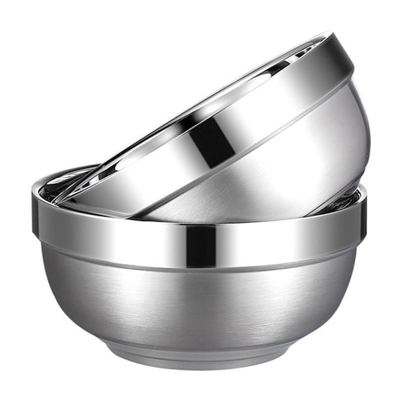 Yalilong Set of 2 Heat Insulated Stainless Steel Bowls, SUS 304, Double Walled Multipurpose, Perfect Snack Bowls for Serving Ice Cream or Hot Soup, Cereal, Rice, Noodles, Salad (30 ounces)