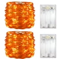 thumbnail image 1 of Yalin 2 Pack Battery Operated Dewdrop Led Lights,Mini Fairy Lights With Timer Function,For Home Parties Christmas/Halloween Holiday Decoration,6 Hours on/18 Hours Off ,30 LEDs,10 Feet (Orange), 1 of 6