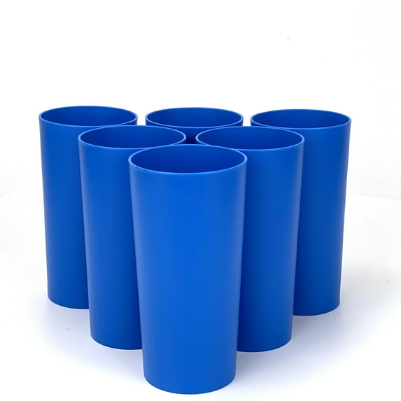 Yalin 26 ounce Plastic Tumblers/Large Drinking Glasses/Party Cups/Iced Tea Glasses,Unbreakable, Dishwasher Safe, BPA Free,set of 6 (Blue)