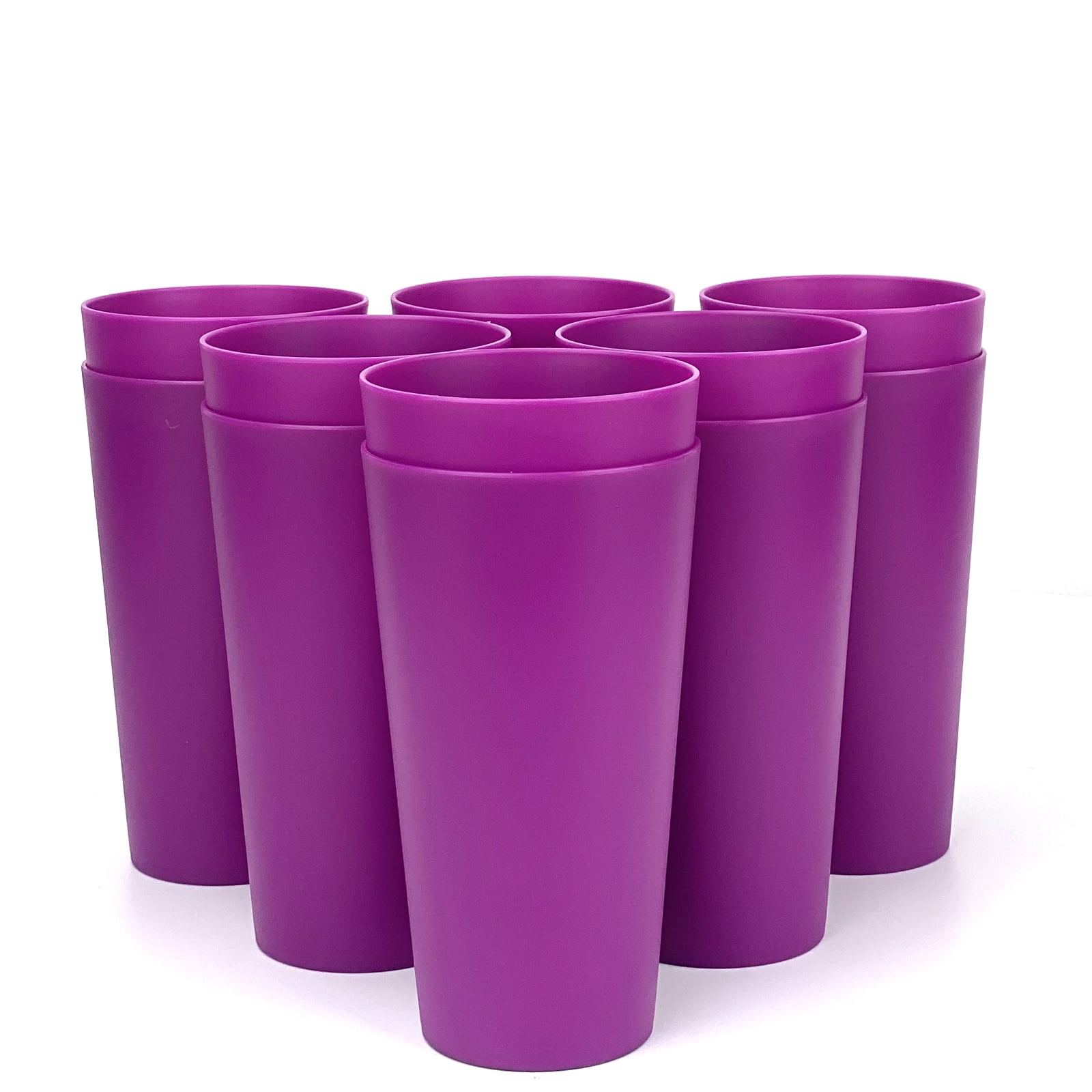 Marfrand Bekers, herbruikbaar, van hard plastic, met deksel en rietje