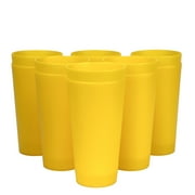 Yalin 32 ounce Plastic Tumblers/Large Drinking Glasses/Party Cups/Iced Tea Glasses,Unbreakable, Dishwasher Safe, BPA Free,set of 12 (Yellow)