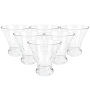 Yalin 9 oz Martini Glasses, Thick Base Stemless Acrylic Cocktail Glass for Margarita, Juice, Ice Cream, Reusable Drink Cups, Stackable, BPA-Free, Shatter Proof, Dishwasher Safe, Set of 6 Clear