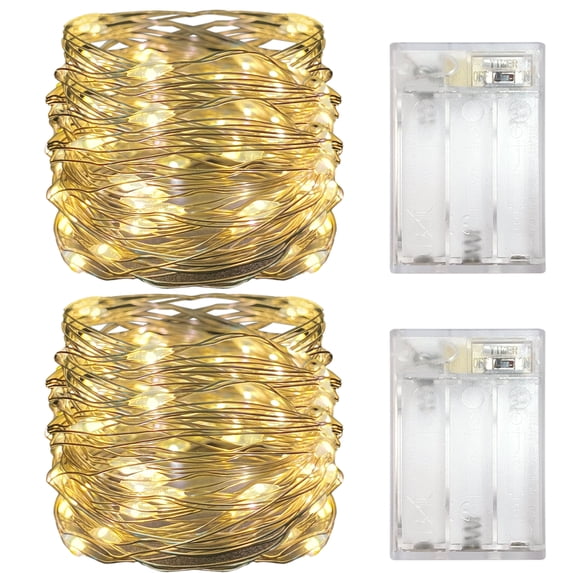 Yalin Indoor 10 ft Battery Operated LED Mini Fairy String Lights (2 Pack)