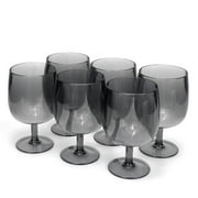 Yalin Set of 6 Unbreakable 15 oz Acrylic Plastic Wine and Water Tumbler Stackable Goblets (Multicolor)