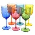 thumbnail image 1 of Yalin Set of 6 Unbreakable 15 oz Acrylic Plastic Wine and Water Tumbler Stackable Goblets (Multicolor), 1 of 7