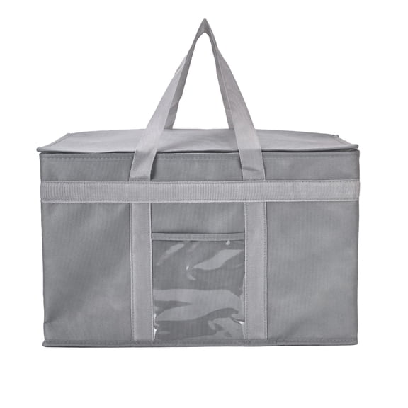 Yalin XXL Large Insulated Cooler Bag, Styrofoam Cooler of Keep Food Hot or Cold, Reusable Double Zipper Food Delivery Bag for Grocery Shopping, 20"W x 13"H x 10"D (Grey)