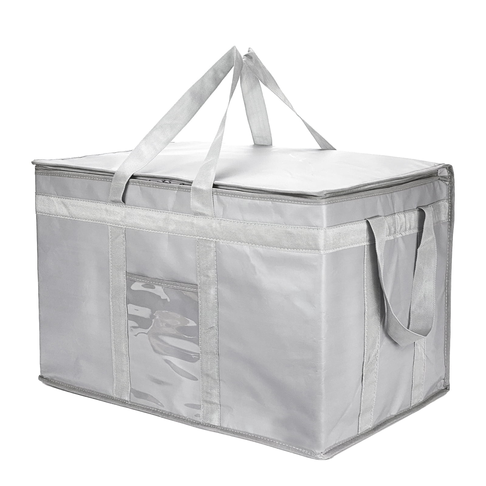 Yalin XXXL Large Insulated Cooler Bag, Styrofoam Cooler of Keep Food Hot or Cold, Reusable Double Zipper Food Delivery Bag for Grocery Shopping, 23" W x 15" H x 14" D ( Grey )