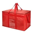 thumbnail image 1 of Yalin XXXL Large Insulated Cooler Bag, Styrofoam Cooler of Keep Food Hot or Cold, Reusable Double Zipper Food Delivery Bag for Grocery Shopping, 23" W x 15" H x 14" D ( Red ), 1 of 6