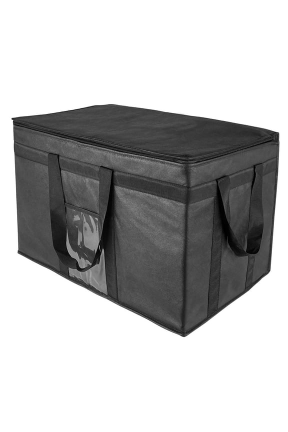 XXXL Large Insulated Cooler Bag, Styrofoam Cooler of Keep Food Hot or Cold, Reusable Double Zipper Food Delivery Bag for Instacart, Restaurant, Food Transport, 23" W x 15" H x 14" D (Black)