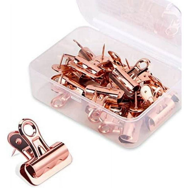 Yalis Push Pins Clips 15-Count, Pinning No Holes for Paper, Creative Paper  Clips with Tack for Cork Board and Photo Wall ( Rose Gold) 