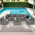 thumbnail image 1 of Yalissey 7 Piece Outdoor Sectional Furniture Patio Furniture Set with Adjustable Backrest and Storage Coffee Table, 1 of 6