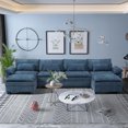 thumbnail image 1 of Yalissey Cloud Couch Sectional with USB, Movable Ottoman, 3-Layer, Modern Chenille Fabric, 24in Depth, 1 of 5