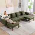 thumbnail image 1 of Yalissey Convertible Sofa Bed Sectional Couches Sleeper Futon Couch with Adjustable Armrest and Backrest for Living Room Bedroom Office(6 pieces,Green), 1 of 5