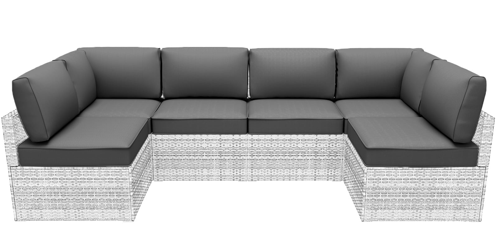 Yalissey Outdoor Replacement Cushions for Patio Furniture,Water-Resistant Sofa Cushions for Rattan Wicker Sectional Patio Conversation Sets,14-Piece Outdoor Couch Cushions Patio Sofa,Gray