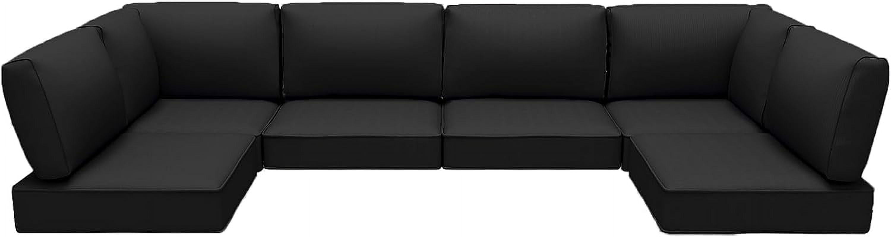 Yalissey Outdoor Replacement Cushions for Patio Furniture,Water-Resistant Sofa Cushions for Rattan Wicker Sectional Patio Conversation Sets,14-Piece Outdoor Couch Cushions Patio Sofa,Black