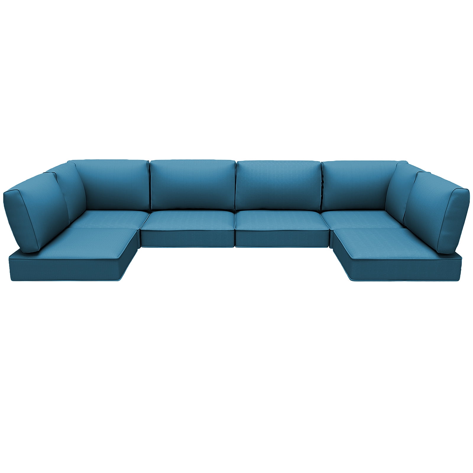 Yalissey Outdoor Replacement Cushions for Patio Furniture,Water-Resistant Sofa Cushions for Rattan Wicker Sectional Patio Conversation Sets,14-Piece Outdoor Couch Cushions Patio Sofa,Peacock Blue