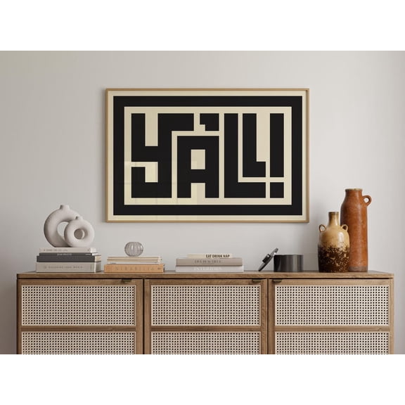 Yall Southern Typography Poster, 12x18 UNFRAMED