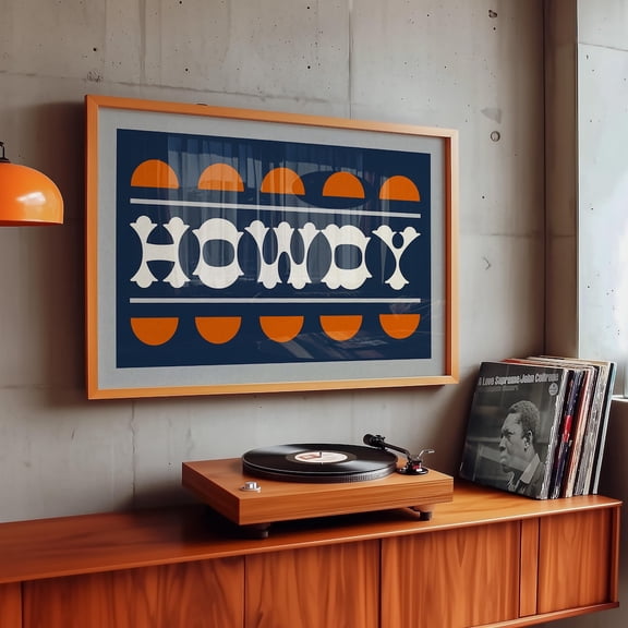 Yall Typography Letterpress Style Western Home Office Wall Art Unframed Paper Print