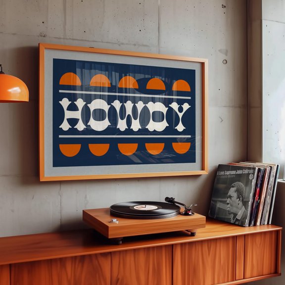 Yall Typography Letterpress Style Western Home Office Wall Art Unframed Paper Print