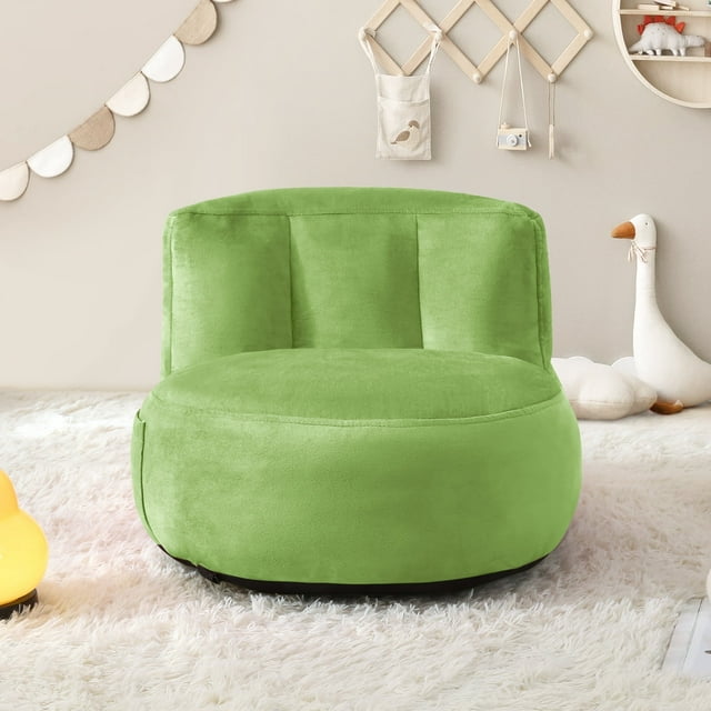 Yalmila Ultra Soft Bean Bag Chiar for Kids,Teens and Adults includes pocket,Zipper Comfy Chair(2ft, Lime Green)!Note SMALL sizes!