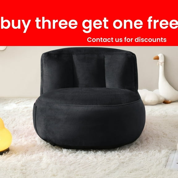 『Home Decoration』Yalmila Ultra Soft Bean Bag Chair for Kids and Adults includes Pocket,Zipper Comfy Chair(2ft,Black)!Note SMALL sizes!