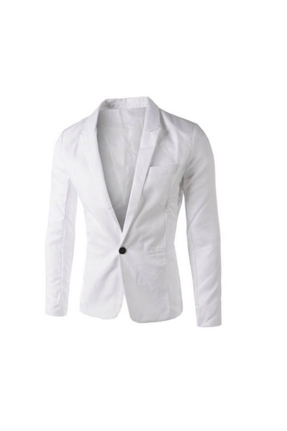 Blazers for Men Notched V Neck Lapel Suit Slim Formal Officewear Business Casual Prom Wedding Jacket Sport Coat