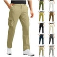 thumbnail image 1 of Yaltungu Cargo Pants for Men Fitted Button Officewear Casual Outdoor Camping Work Pants with Multi Pockets, 1 of 9